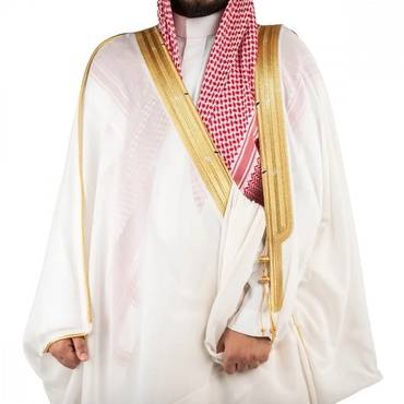 بشت ملكي غاط رهيف زري-ابيض