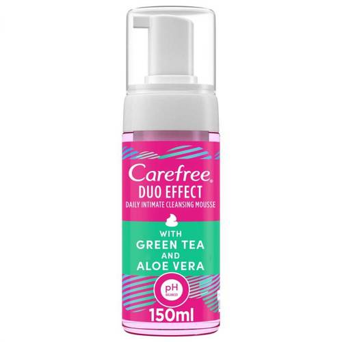 Carefree Duo Effect Mousse Green Tea And Aloe Vera 150Ml(