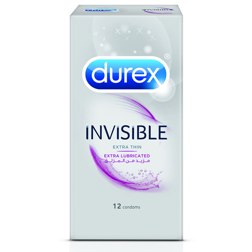 Durex Condom Invisible Extra Lubricated 12Pcs(Pink)