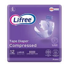   Lifree Adult Tap Diaper  L 12Pcs 