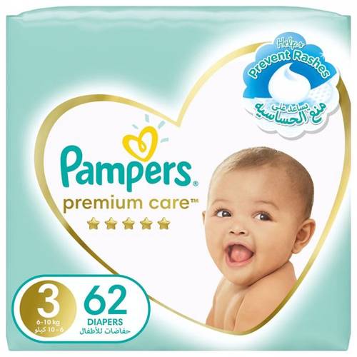 Pampers Premium Care No 3 (4-9 Kg)  62Pcs
