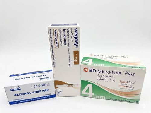 wegovy 1 mg pen+bd micro 4 mm box +alcohol swab box 100 swabs