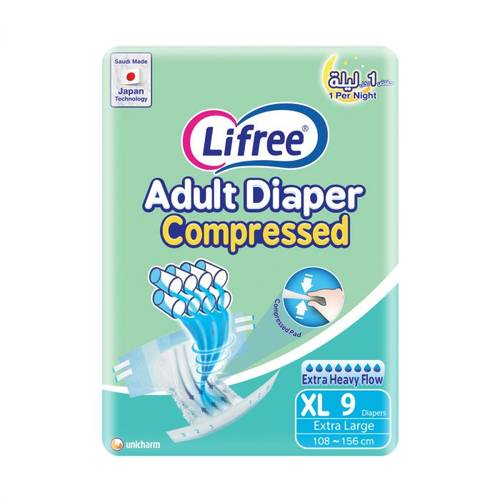 Lifree  Adults Tape Diapers Xl 9Pcs
