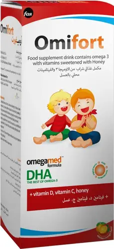 اوميفورت شراب اوميجا 3 والفيتامينات محلي بالعسل 140 مل