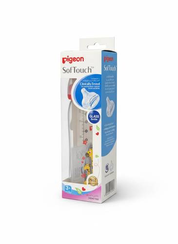   Pigeon Soft Touch Feeding Glass Bottle 240 Ml +3 Months