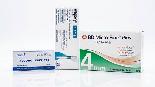 wegovy 1.7 mg pen+bd micro 4 mm box +alcohol swab box 100 swabs