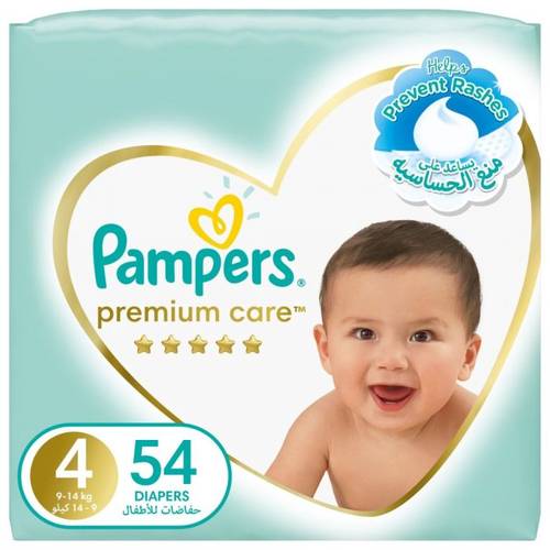 Pampers Premium Care No 4 (8-14 Kg)  54Pcs