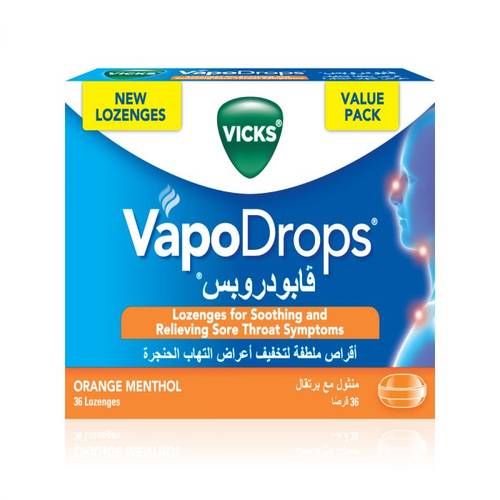 Vicks Vapodrops Orange Menthol 36 Lz