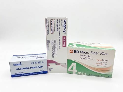 wegovy 0.5 mg pen+bd micro 4 mm box +alcohol swab box 100 swabs
