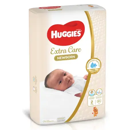 Huggies No 2 Small (4-6 Kg) 64Pcs