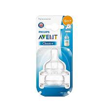 Avent Nipple Teat Hole Classic +6M (4) 2Pcs  