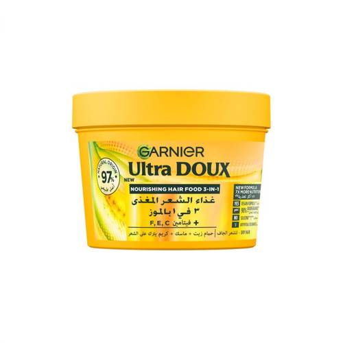 Garnier Ultra Doux Nourishing Hair Food 3 In 1 Banana Shea 390Ml(