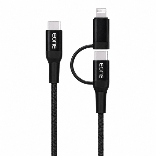 كابل EONE PD Fast Cable 60W من USB-C إلى USB-C + Lightning بطول 1.2 متر