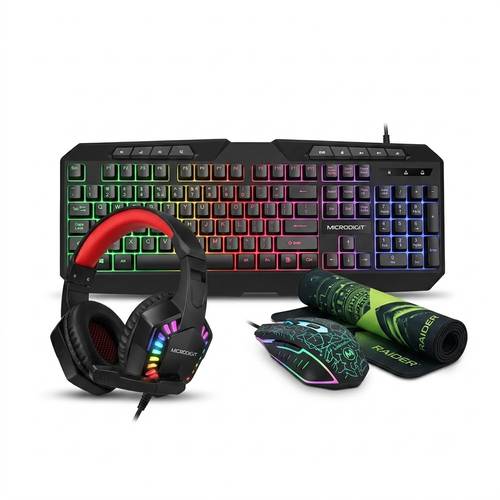 MICRODIGIT Raider Gaming Combo Gaming Keyboard + Mouse + Headset Combo