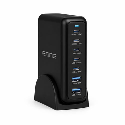 EONE 140W GaN USB Charging Station شاحن مكتبي فائق السرعة بـ 7 منافذ
