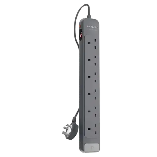 RAVPower 6 AC Outlets Power Strip 2M – مشترك كهرباء 6 منافذ بطول 2 متر
