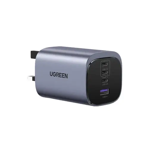 يوجرين - شاحن جداري نيكسود S بتقنية GaN بثلاث منافذ USB-C ومنفذ USB وبقوة 100 واط