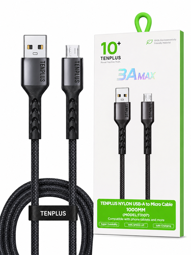 TENPLUS Nylon USB-A to Micro USB Cable 3A (1 متر)