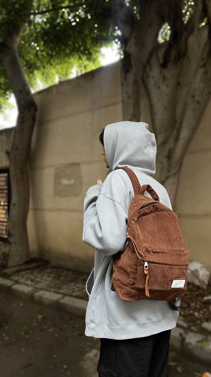 Velvet back bag - Brown