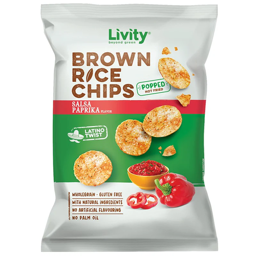 Livity Brown Rice Chips Salsa Paprika 60g