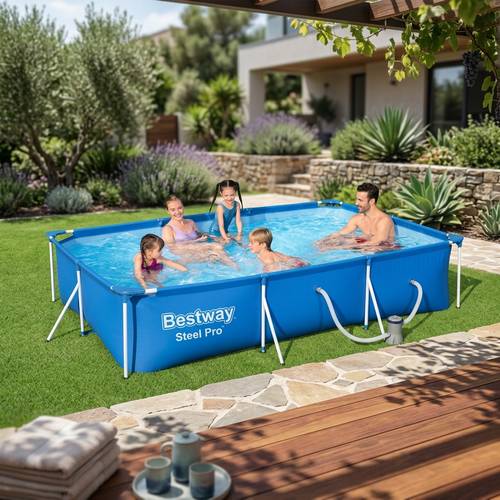 بست واي-مسبح شراع فريم مستطيل مع فلتر 300CMX201CMX66CM 3300L  -26-56411