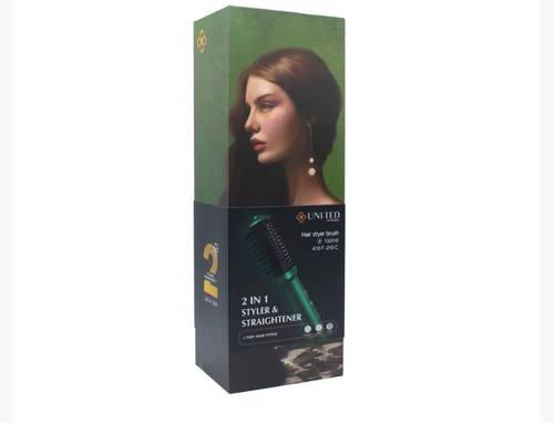 يونايتد بروفشنال - فرشاة مصفف ومجفف الشعر 2 في 1 أخضر - UN-D700