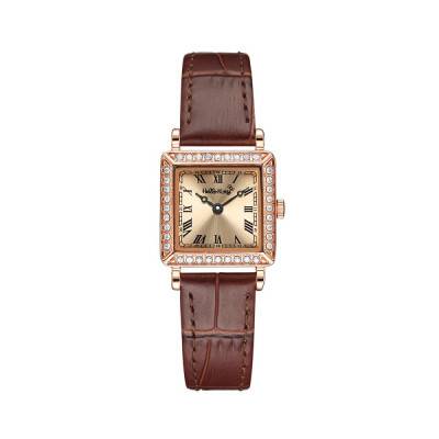ساعة نسائي من هالو كيتي 23016 جلد بني ميناء ذهبي