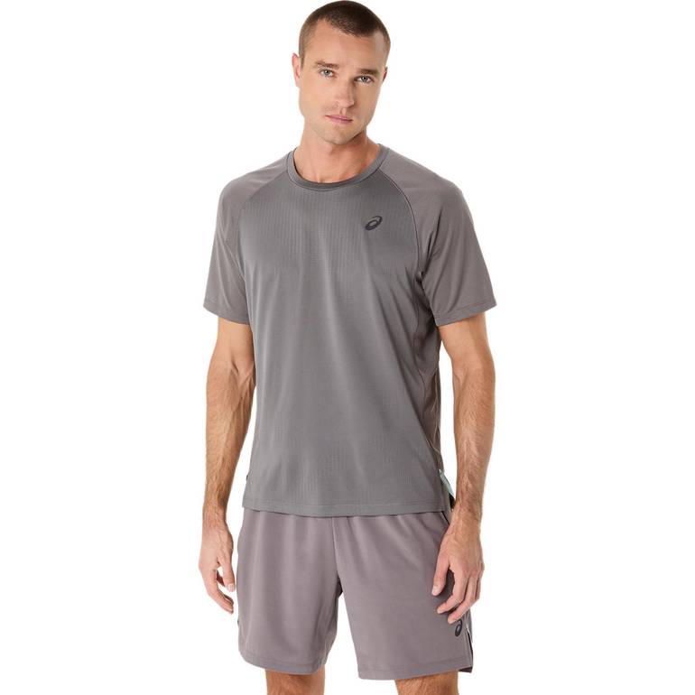 ACTIBREEZE JACQUARD SS TOP CARBON - L