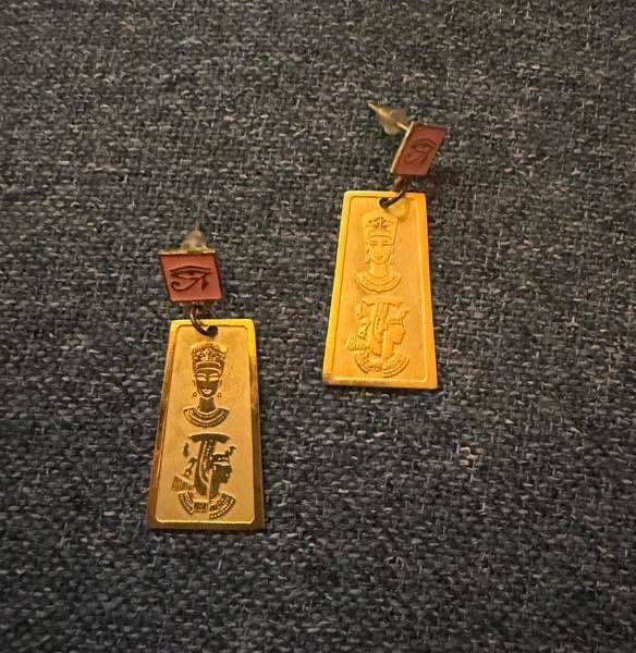 Rectangular brass 18k gold plated earrings