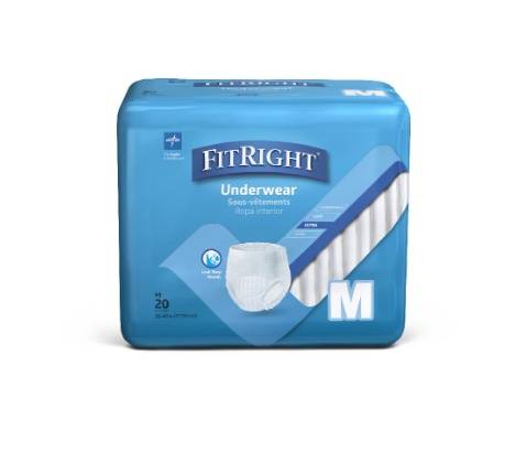  Medline FitRight Ultra Incontenience Underwear Unisex (Large 20/Pkt)