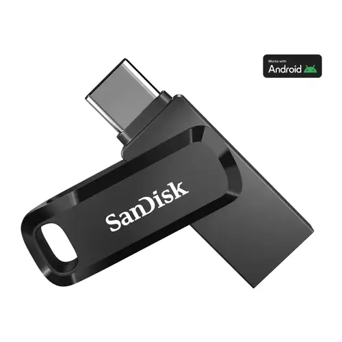 فلاش ميموري سان ديسك Ultra Dual Drive Go بسعة 256جيجا (منفذين USB-C و USB-A) للهواتف والكمبيوتر.