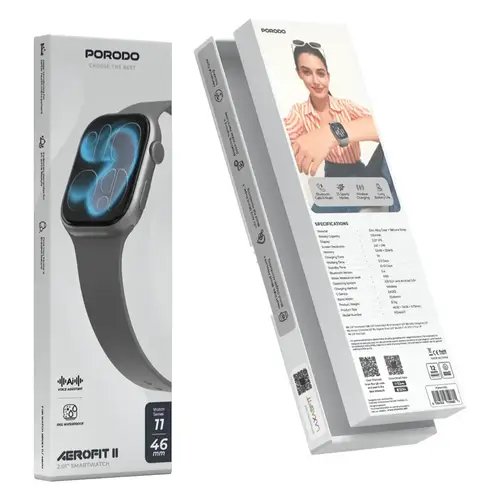 ساعة ذكية Porodo Aerofit II رمادي - مقاس 46 مم
