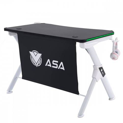 ASA 222 White - RGB gaming table with lighting