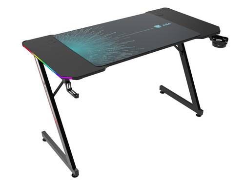 طاولة قيمنق ASA Ultra مع إضاءة RGB وماوس باد لون أسود