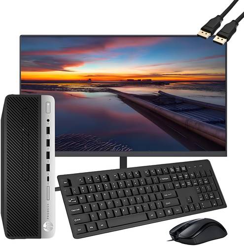 كمبيوتر مكتبي HP ProDesk 600 G3 SFF مجدد مع شاشة 21.5 بوصة – i5 الجيل السادس، رام 16GB، SSD 256GB، ويندوز 11 برو 