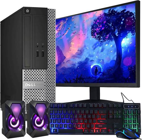 Dell OptiPlex Computer Desktop PC, Intel Core i5 3rd Gen 3.2 GHz, 16GB RAM,   22 Inch LED Monitor, RGB Keyboard and Mouse, WiFi (Renewed)