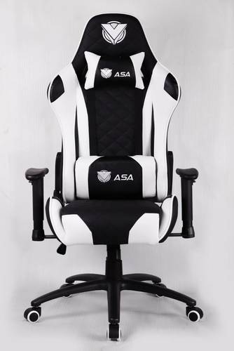 ASA Diamond Professional Gaming Chair - Black & White with Ergonomic Cushions