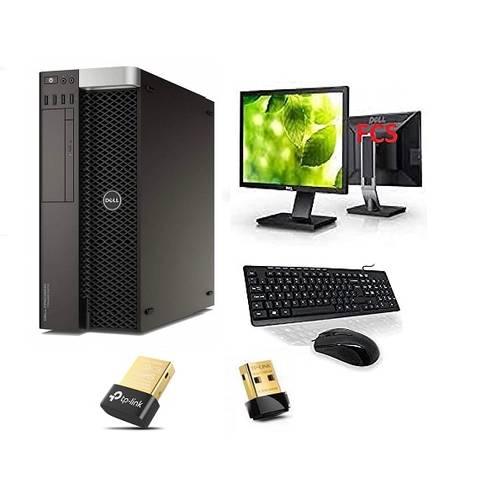 ديل - كمبيوتر مكتبي 5810 Workstation مع  ملحقاته معالج Quad Core E5-1630 V3 , كرت شاشة نفيديا NVS 310 رام 16 قيقا , الذاكرة 2 تيرا + واي فاي  + شاشة 19 بوصة ( مجدد ) ضمان سنتين 