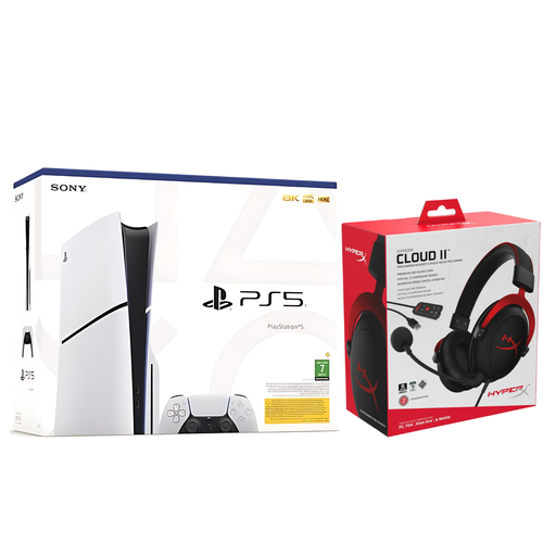 Refurbished PlayStation 5 Slim Disc Edition with HyperX Cloud II Headset - Saudi Arabia Edition