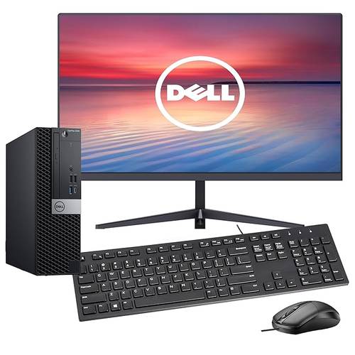 ديل كمبيوتر مكتبي - Optiplex 5060 معالج انتل اي 5 الجيل الثامن 32 جيجا رام و ذاكرة 1 تيرا SSD + شاشة 22 انش + ماوس و كيبورد + واي فاي ( مجدد ) ( ضمان سنه )
