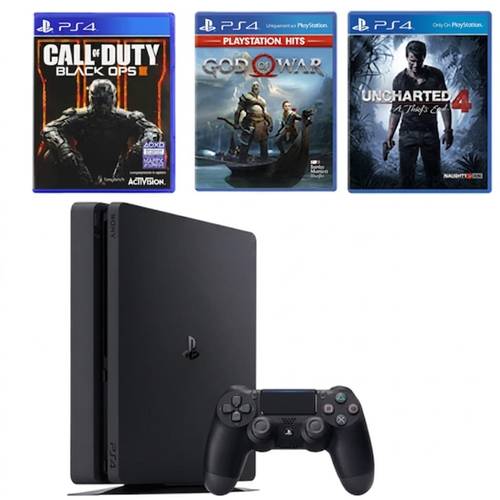 Sony PlayStation 4 Slim 500GB with Uncharted 4, God of War and Call of Duty Black Ops 3 