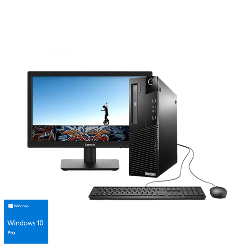 Lenovo - Lenovo ThinkCentre M83 Desktop | Intel Core i5-4590 | 8GB RAM | 500GB Memory | Windows 10 Pro with all accessories + free Wi-Fi + 19 inch screen (renewed) 1 year warranty