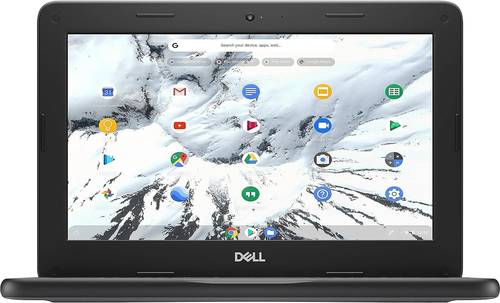 ديل Chromebook 3100 تم تجديده مع شاشة 11.6 بوصة، معالج Celeron N4000/ ذاكرة وصول عشوائي 4 جيجابايت/ ذاكرة EMMC سعة 32 جيجابايت/ نظام تشغيل Chrome/ بطاقة رسومات Intel HD باللغة الإنجليزية والعربية  باللون الأسود