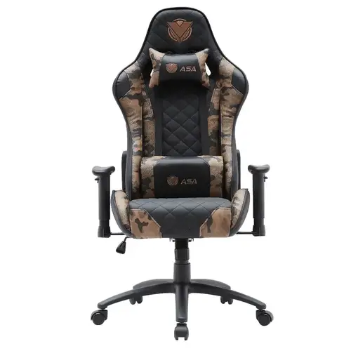Army brown diamond gaming chair from ASA with two special pillows for the back and neck