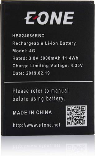 بطارية ليثيوم أيون بديلة EONE لجهاز هواوي 4G E5577 — طراز HB824666RBC سعة 3000 مللي أمبير — ضمان سنة