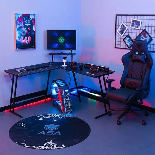 ASA - L-shaped office corner table with carbon fiber surface, model L2