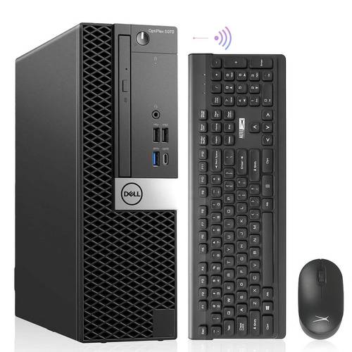 كمبيوتر مكتبي Dell OptiPlex 5070 بنظام Windows 11 Pro، معالج Core i7 9700 حتى 4.7 جيجاهرتز، ذاكرة وصول عشوائي DDR4 سعة 32 جيجابايت، قرص صلب M.2 NVMe SSD سعة 1 تيرابايت، شبكة Wi-Fi لاسلكية Intel 6E AX210 ، محول HDMI، حصريًا من Titan ITAD (مُجدد)