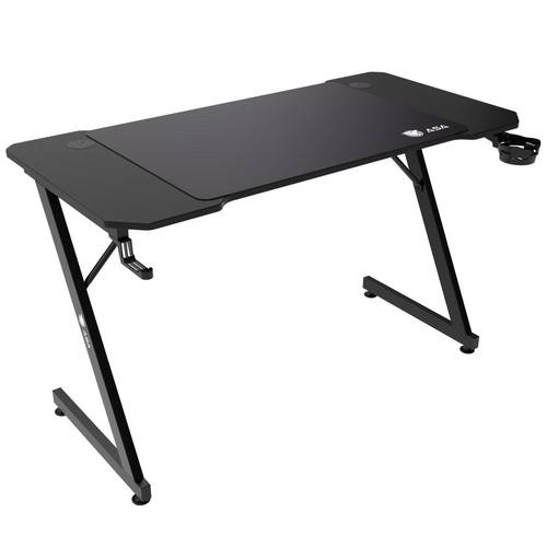 ASA Z-Model Gaming Desk with Extended Mouse Pad & Carbon Fiber Surface - Black
