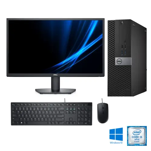 Dell desktop computer, Core i5 6th generation, 16GB RAM, 512GB SSD, 19-inch screen + Wi-Fi, refurbished