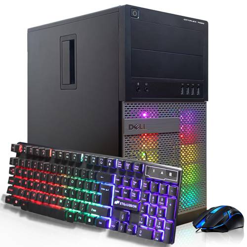 Dell Optiplex 7020 Gaming Desktop PC - Intel Core i7 4th Gen 3.4GHz, NVIDIA GeForce GT 1030 2GB, 16GB RAM, 512GB SSD, HDMI, DVI, VGA, New Keyboard, Mouse, Wi-Fi, Windows 10 Professional(Renewed)